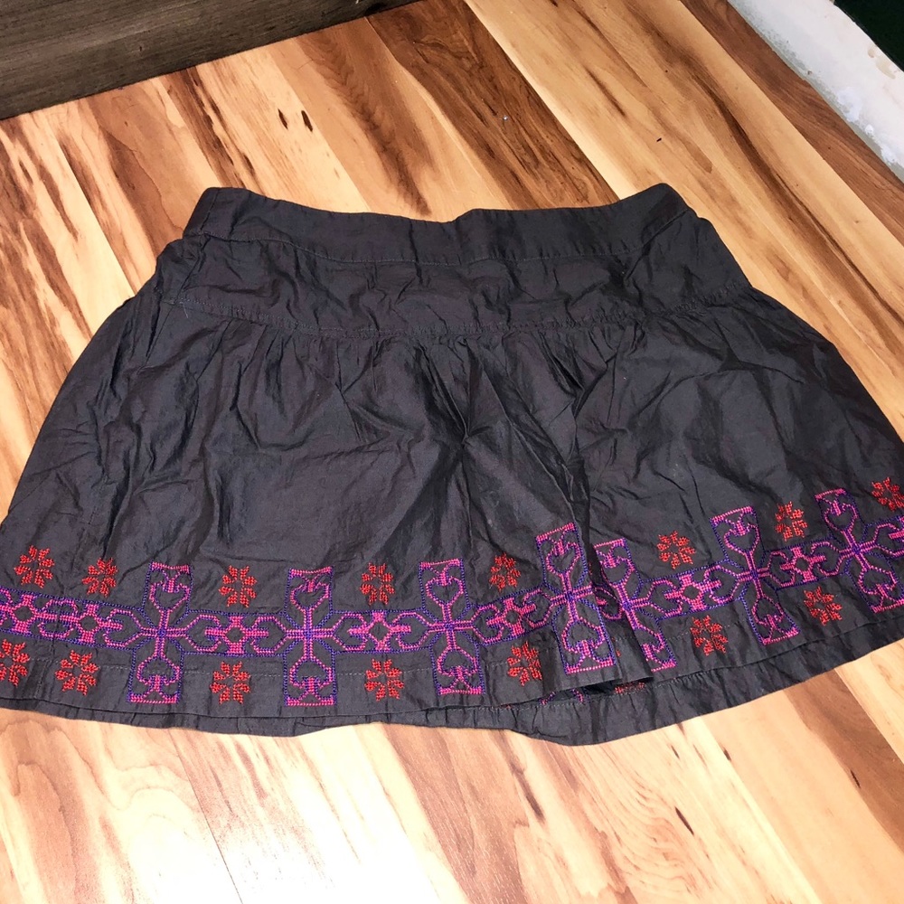 Gray Skirt with Aztec Print Bottom